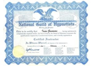 sertifikat national guild of hypnotist